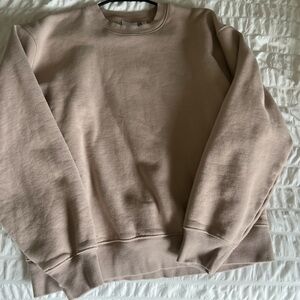 Aritzia Tan Crewneck Sweatshirt Relaxed Fit